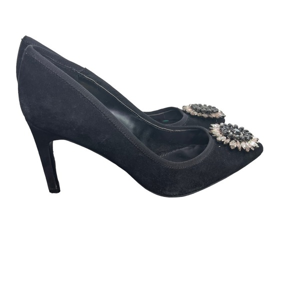 C Wonder, Black Suede Classic Pumps with Jewel Accent Size: 8 Med. #88 box - Picture 3 of 7